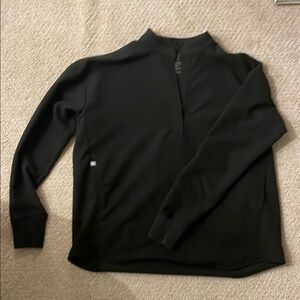 Figs Black Long Sleeve Scrub Top